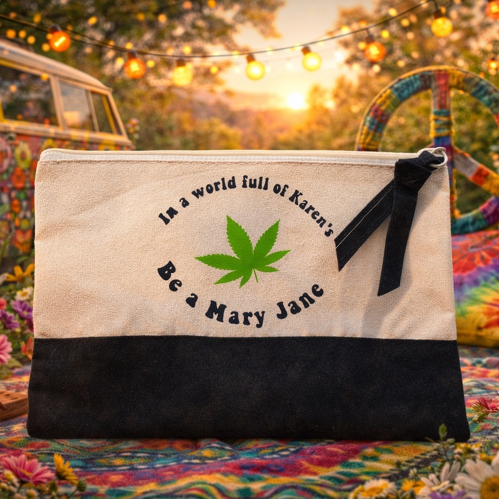 Black and White Canvas Pouch